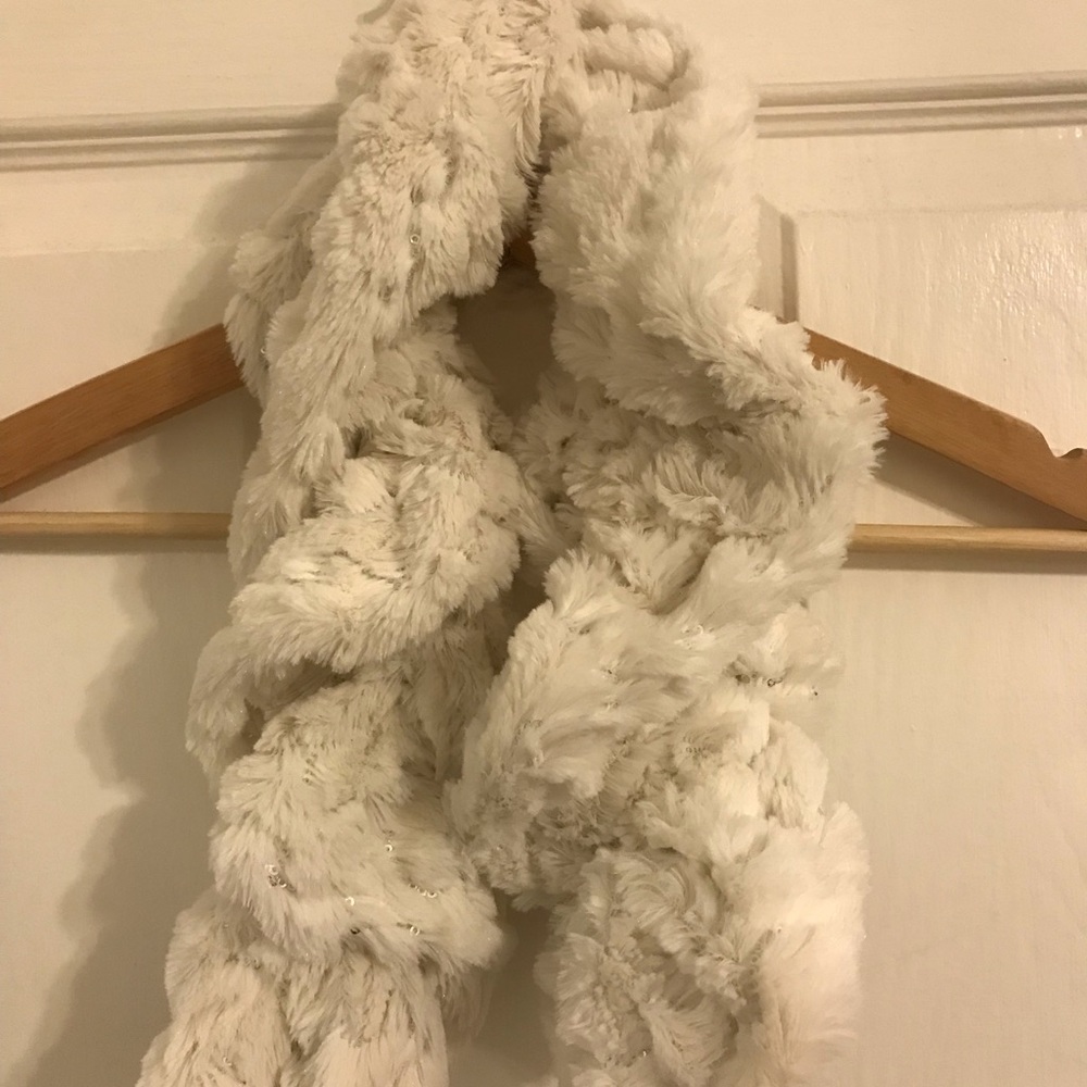 FREE white fuzzy scarf